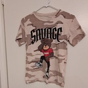 Kids Camo Bear Graphic T-Shirt